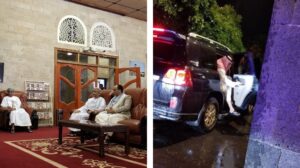 الان.. صورة مسربة لحظة وصول الوفد السعودي والعماني الى صنعاء