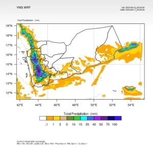 المركز الوطني اليمني للأرصاد الجوية يحذر المواطنين خلال الـ 24 ساعة القادمة