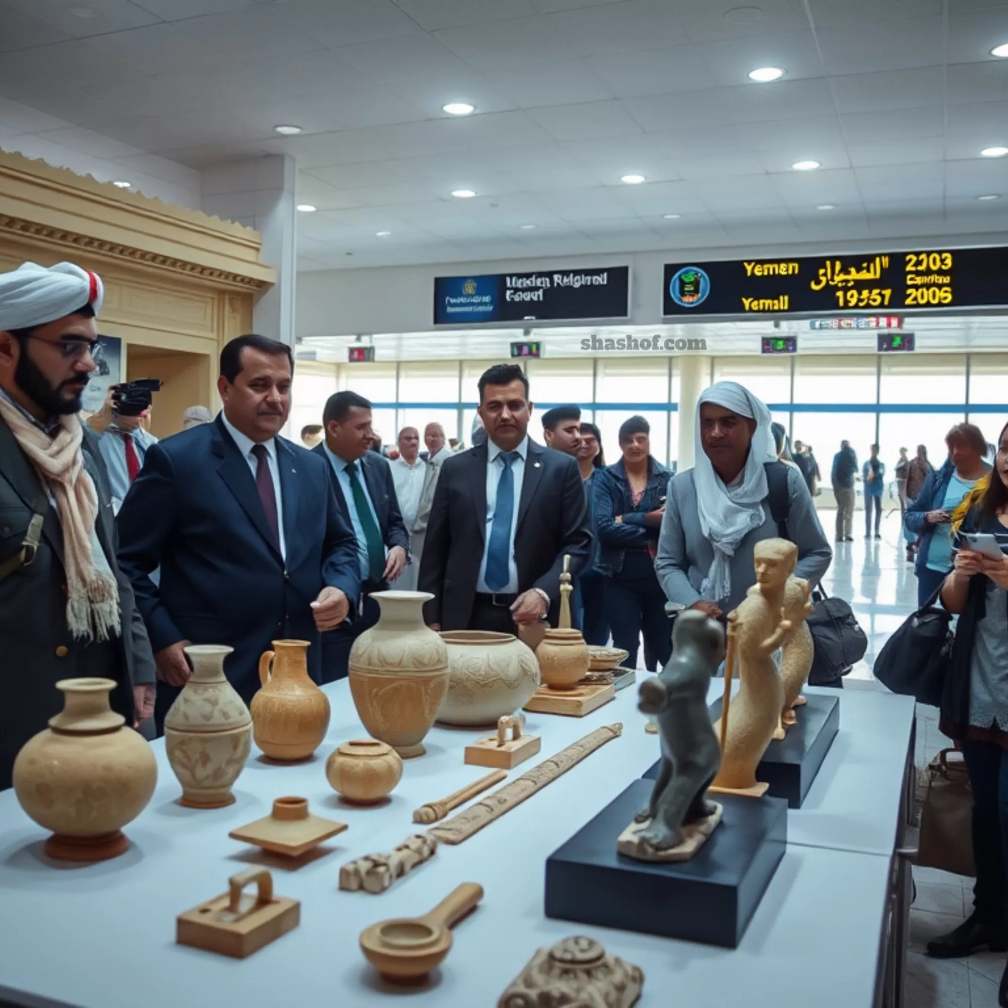 تفاصيل إحباط محاولة تهريب قطع أثرية يمنية نادرة في مطار عدن عن طريق منظمة الدولية