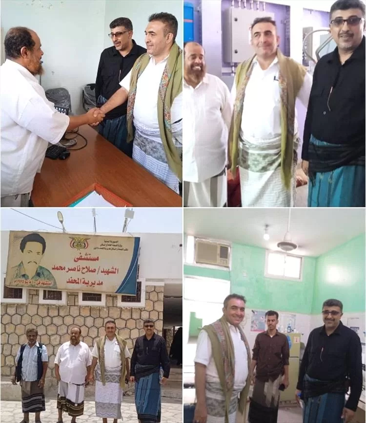 وكيل محافظة أبين الشيخ حسين الجنيدي يزور مستشفى الشهيد صلاح ناصر بالمحفد