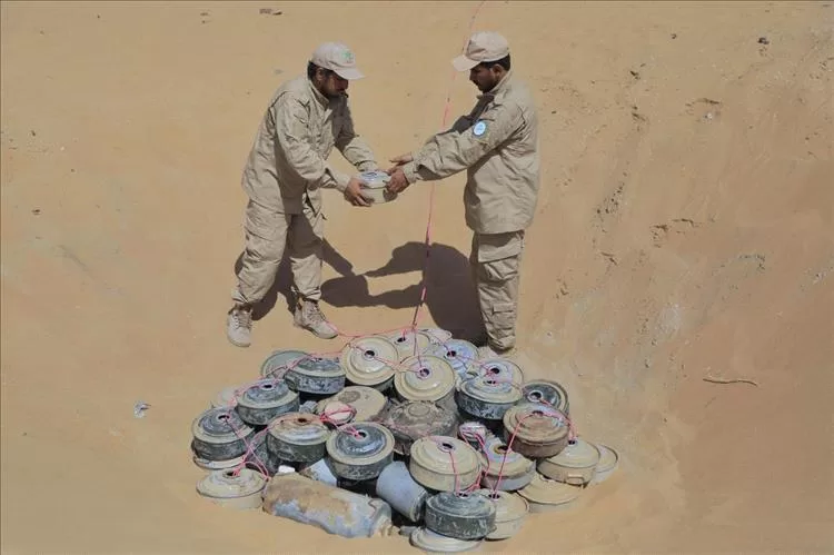 اتلاف 600 لغم وعبوة ناسفة في شبوة