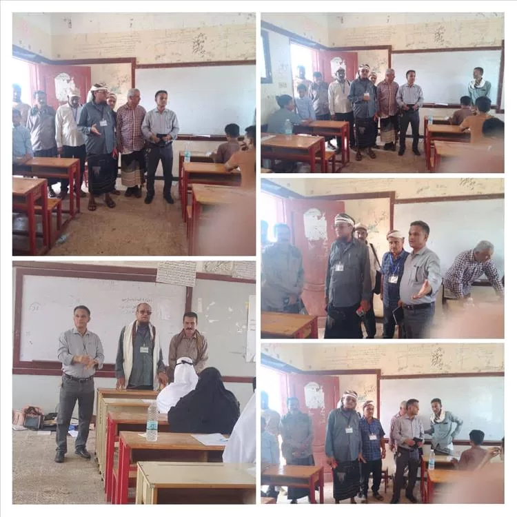 زيارة ميدانية لرئيس شعبة المناهج والتوجيه بمحافظة لحج إلى المراكز الامتحانية في مديرية ردفان