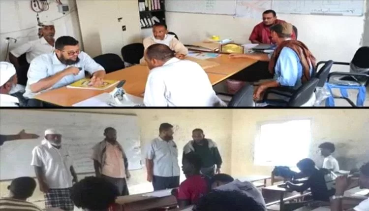 مدير تربية مضاربة لحج يتفقد مركز خرز للاجئين ويشيد بالانضباط والجهود المبذولة