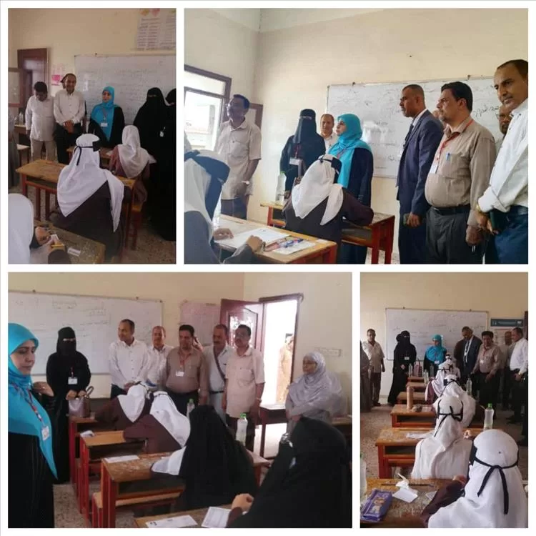 رئيس اللجنة الفرعية بعدن  يتفقد سير العملية الاختبارية في مديرية البريقة