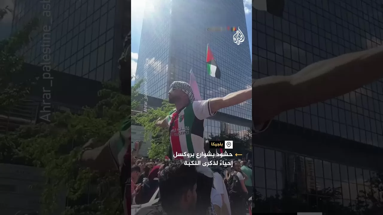 مسيرات بشوارع بروكسل إحياء لذكرى النكبة