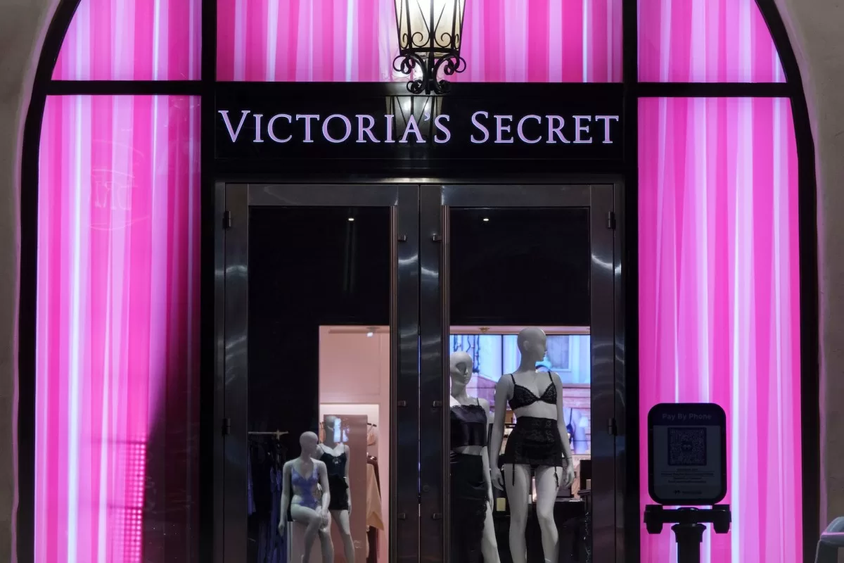 LAS VEGAS, NEVADA- MARCH 14: The Victoria's Secret logo is displayed at one of their stores on March 14, 2025 in Las Vegas, Nevada. (Photo by Kevin Carter/Getty Images)