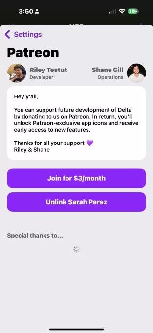 لاول مرة في دلتا تطبيق تطبيق iOS المدعوم من Patreon
