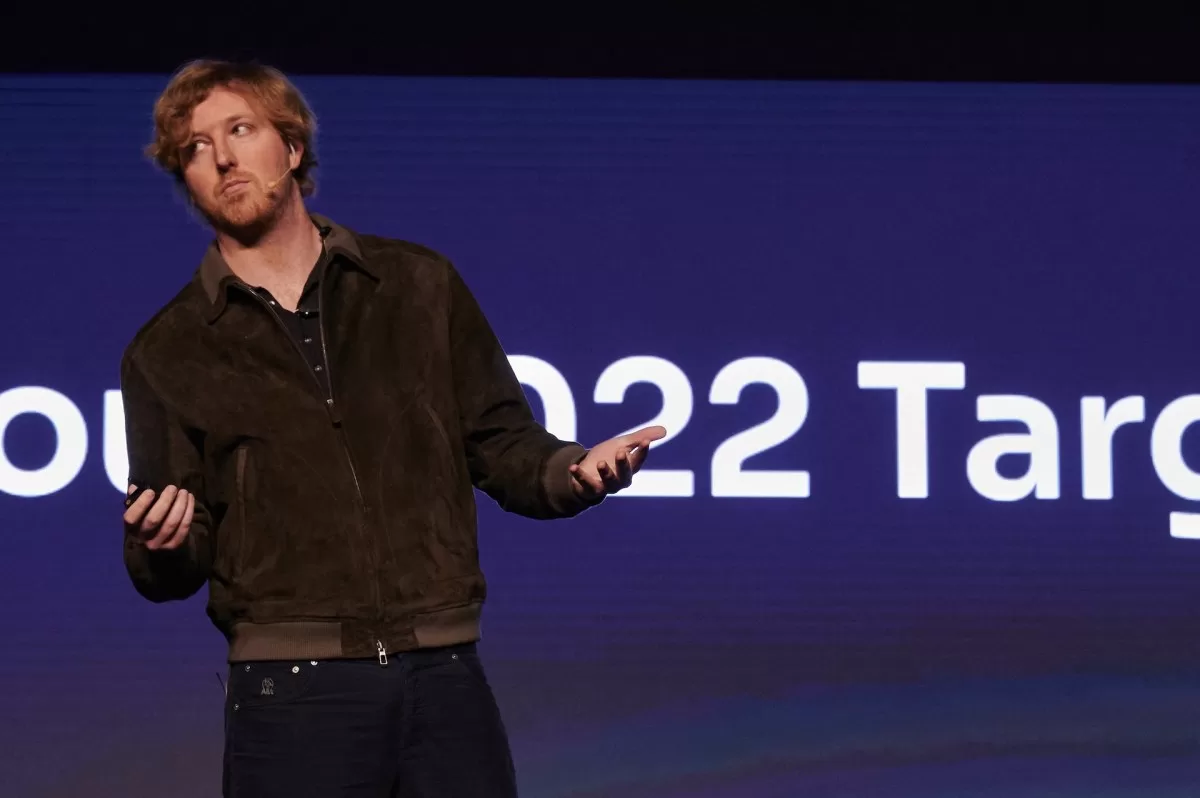 Austin Russell, chief executive officer of Luminar Technologies, speaks during a news event at the 2023 Consumer Electronics Show (CES) event in Las Vegas, Nevada, US, on Wednesday, Jan. 4, 2023. For the first time, CES has a theme: how technology is addressing the world's biggest challenges. Photographer: Bridget Bennett/Bloomberg