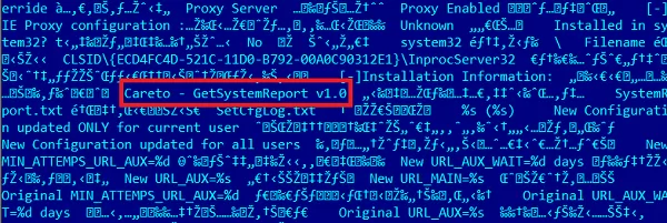لقطة شاشة لكود البرمجيات الضارة الخاصة بـ Careto، والتي ساهمت في إلهام اسم مجموعة القرصنة.