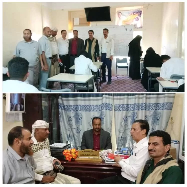 مدير عام قعطبة يدشن سير عملية الامتحانات في كلية عدن للعلوم الطبية والتطبيقية في المديرية