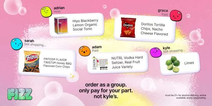 يقوم Instacart بإطلاق Fizz ، وهو تطبيق جديد لطلب المشروبات