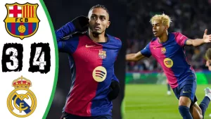 ملخص مباراة برشلونة وريال مدريد 4-3 اليوم | أهداف مباراة برشلونة وريال مدريد | هدف لامين يامال