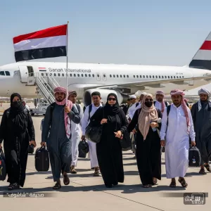 انطلاق تتويج الحجاج من مطار صنعاء الدولي عبر الخطوط الجوية اليمنية