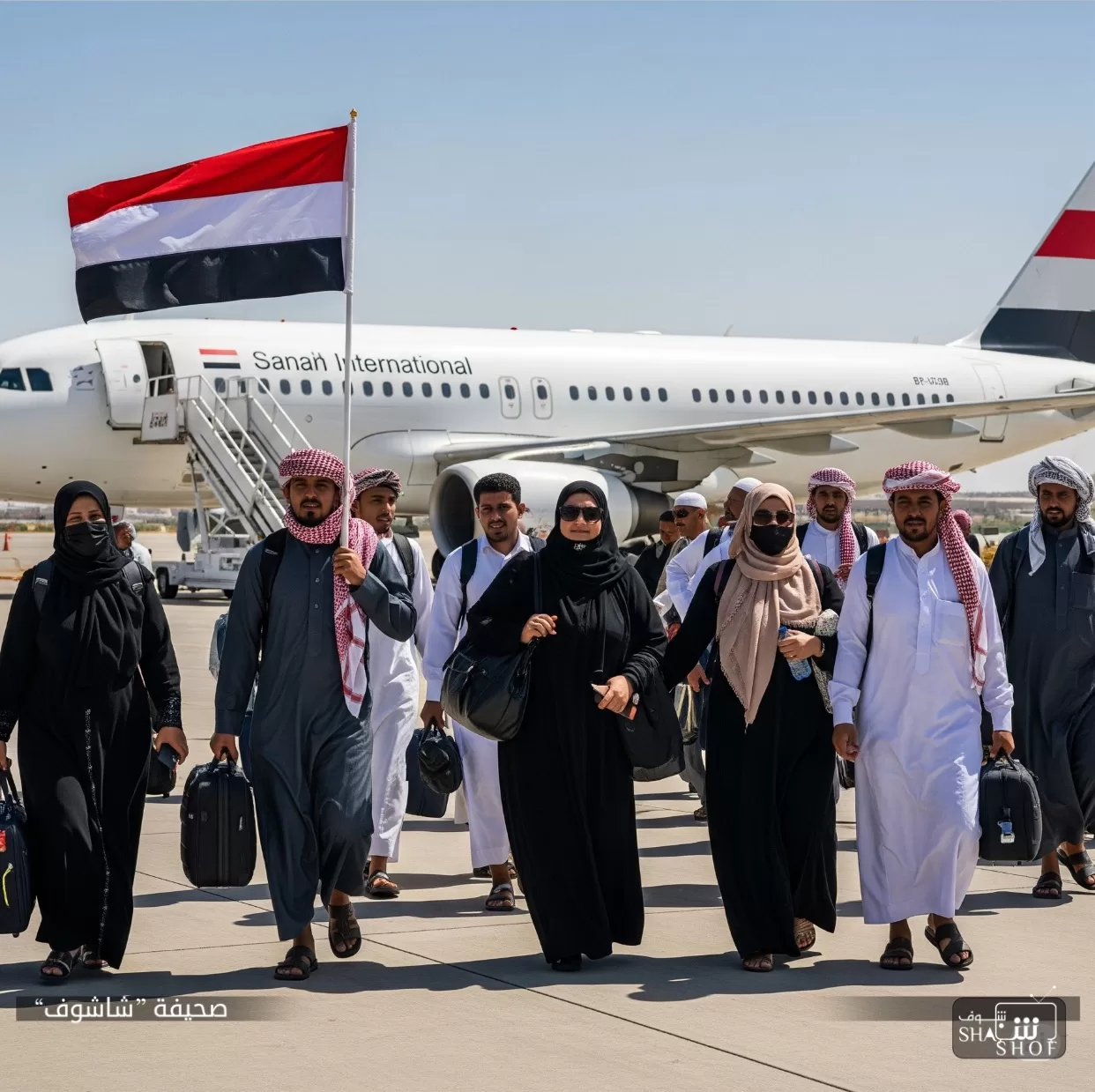 انطلاق تتويج الحجاج من مطار صنعاء الدولي عبر الخطوط الجوية اليمنية