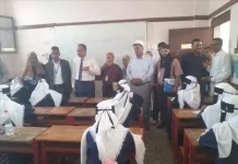 وكيل محافظة أبين ومدير التربية وفريق الاشراف الوزاري يدشنون امتحانات الثانوية العامة بزنجبار عاصمة المحافظة