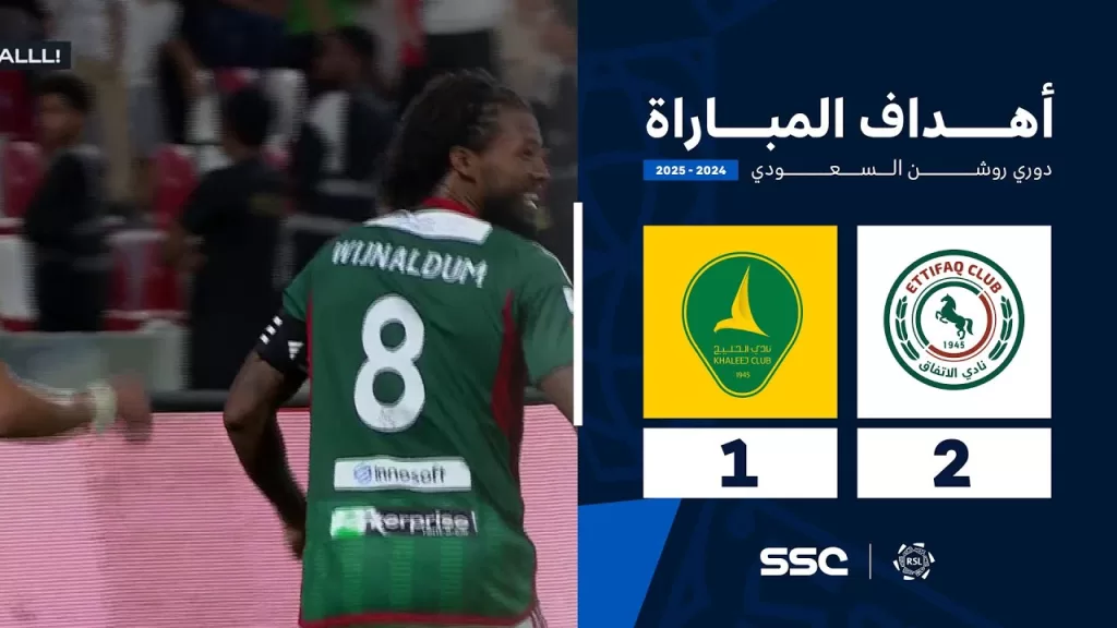 أهداف مباراة الاتفاق 2 - 1 الخليج | الجولة ( 30 ) من دوري روشن السعودي للمحترفين 2024-2025