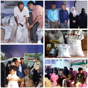 اخبار عدن – اتحاد الجمعيات والمؤسسات يبدأ توزيع السلال الغذائية بدعم من الهلال الأحمر اليمني