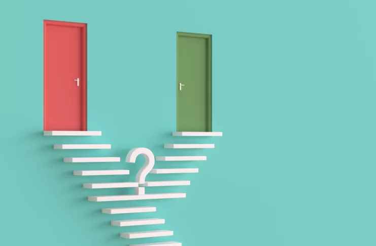Choosing a path, two doors, two roads
