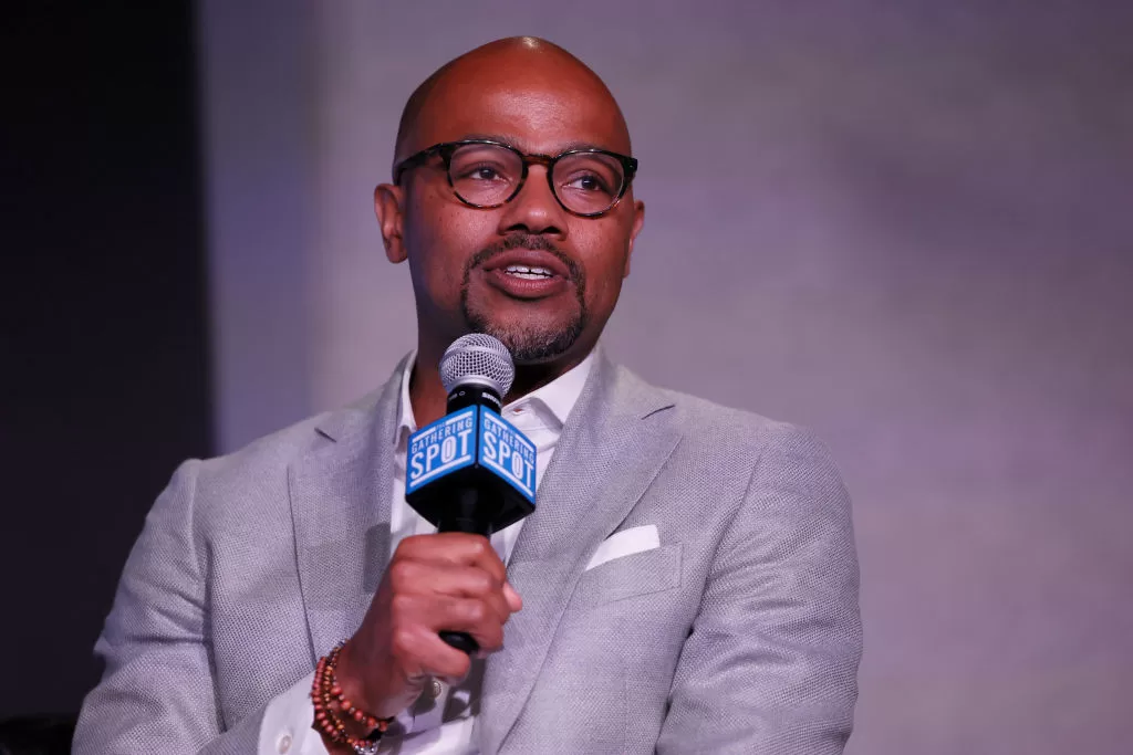 WASHINGTON, DC - MAY 19: Nasir Qadree participates in a panel disussion on stage during AFROTECH Executive Washington DC at The Gathering Spot on May 19, 2022 in Washington, DC. (Photo by Jemal Countess/Getty Images for Blavity)