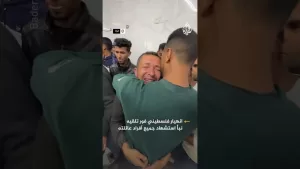 شاهد انهيار فلسطيني فور تلقيه نبأ استشهاد جميع أفراد عائلته