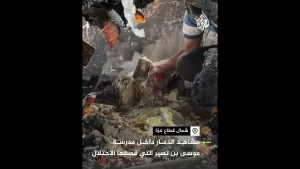 شاهد دمار في مدرسة قصفها الاحتلال بحي الدرج في غزة