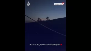 شاهد غارات إسرائيلية تستهدف منطقة وادي برغز بجنوب لبنان