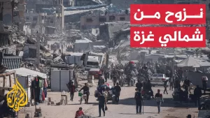 شاهد فلسطينيون ينزحون من شمال غزة جراء الغارات الإسرائيلية