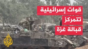 شاهد قوات جيش الاحتلال تنتشر على حدود غزة