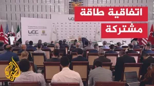 شاهد مراسم توقيع اتفاقية طاقة مشتركة بين سوريا وتركيا وقطر
