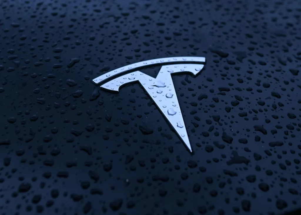 DUBLIN, IRELAND - MAY 16: Tesla logo seen on Tesla vehicle parked in Dublin, on May 16, 2024, in Dublin, Ireland. (Photo by Artur Widak/NurPhoto via Getty Images)