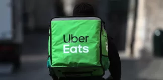 Uber Eats bike courier