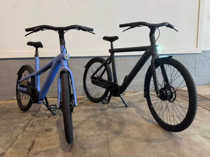 two VanMoof S6 e-bikes