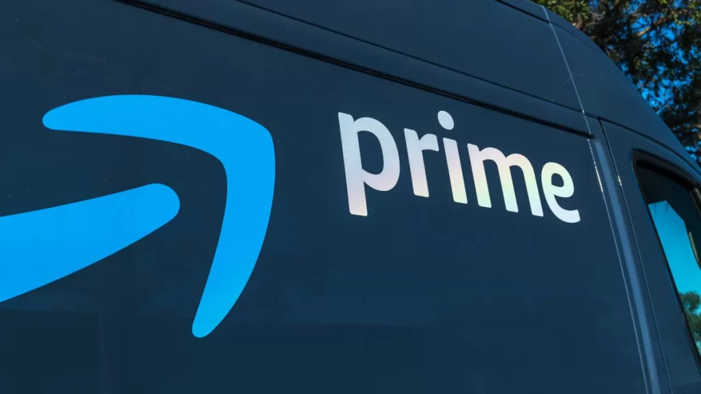 An Amazon.com delivery truck