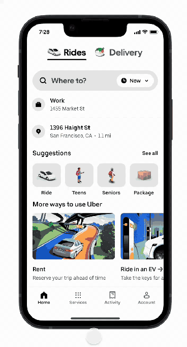 أوبر تضيف نوعاً جديداً من الحسابات بواجهة أسهل لكبار السن