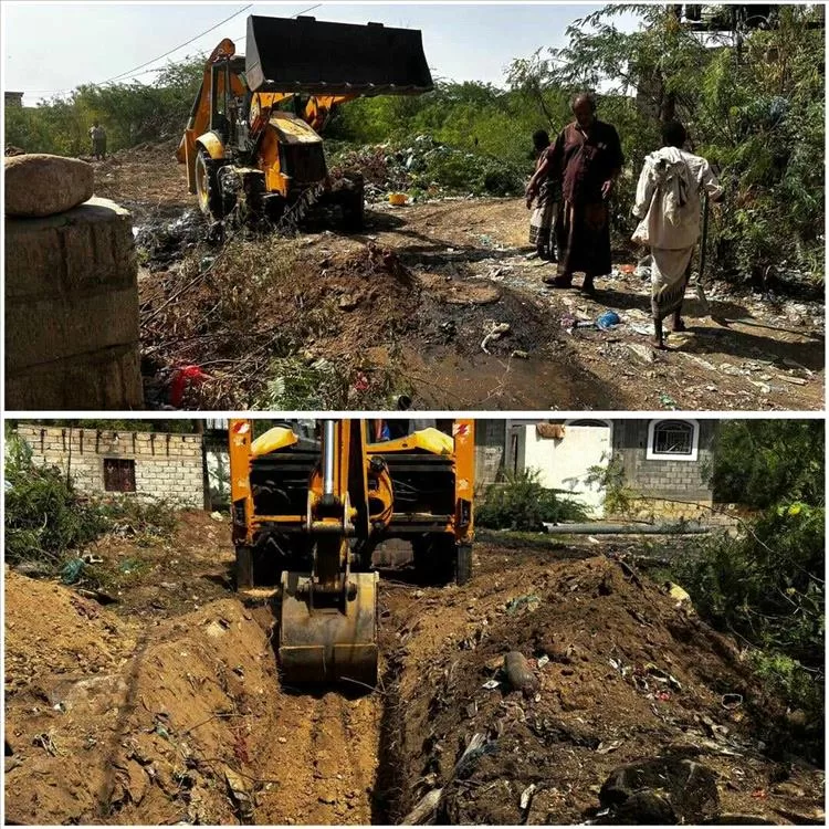 بدعم وتعاون مشترك.. إصلاح مؤقت لمواسير منهل حارة الصديق بلودر