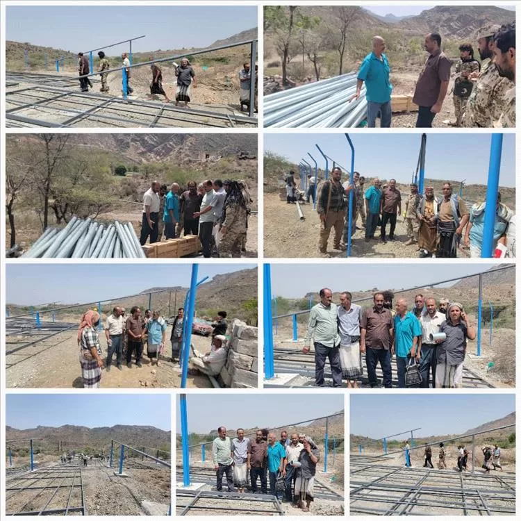 مدير عام مديرية قعطبة بكر الشاعري يتفقد عمل البئر رقم 2 في منطقة حمر لمشروع مياه المدينة