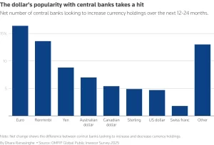 البنوك المركزية والذهب واليورو واليوان في ظل تراجع هيمنة الدولار