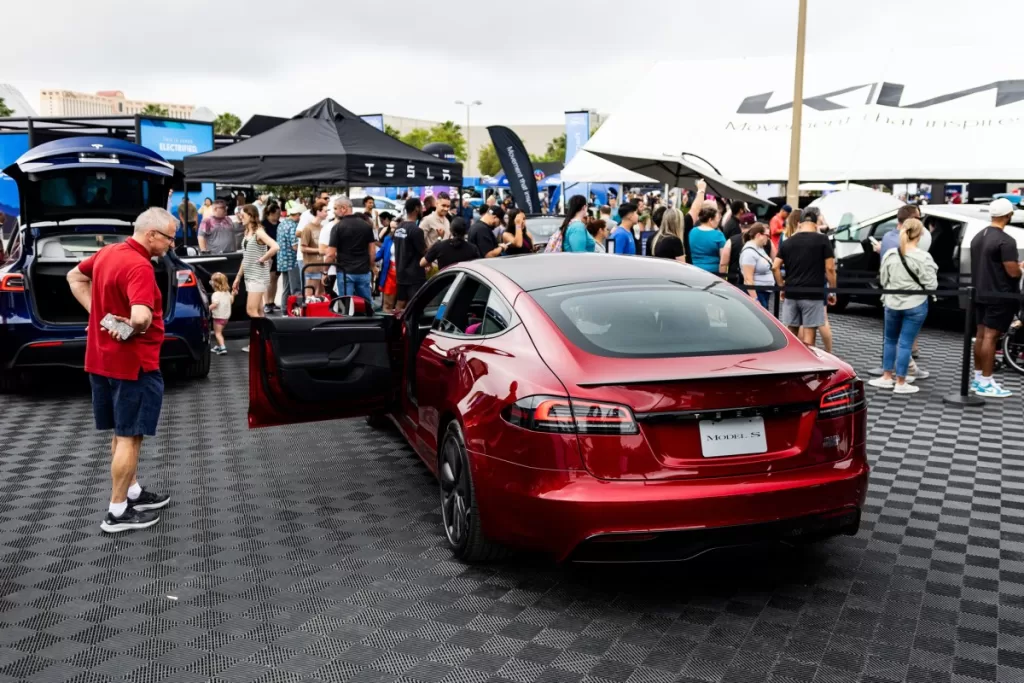 A Tesla Model S at the Electrify Expo in Orlando, Florida