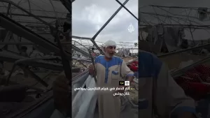 شاهد آثار الدمار في خيام النازحين بمواصي خان يونس جنوب قطاع غزة