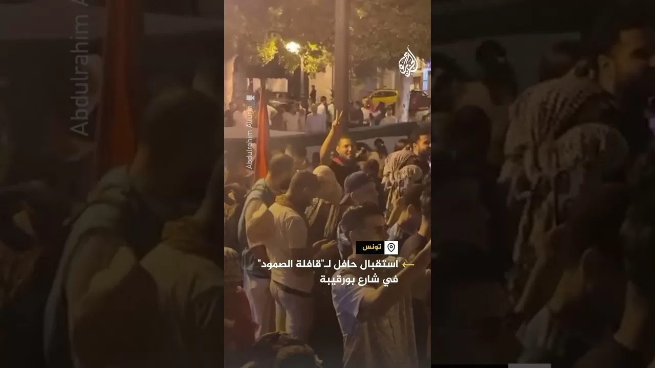 شاهد | استقبال حافل لـ"قافلة الصمود" في شارع بورقيبة