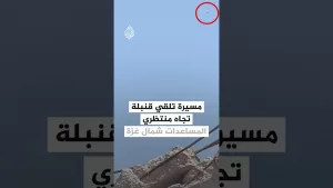 شاهد شاهد| مسيرة تلقي قنبلة تجاه منتظري المساعدات شمال غزة