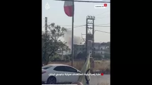 شاهد غارة إسرائيلية تستهدف سيارة جنوبي لبنان