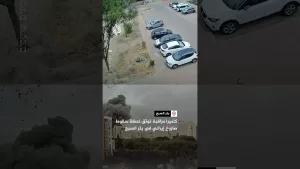 شاهد كاميرا مراقبة توثق لحظة سقوط صاروخ إيراني في بئر السبع