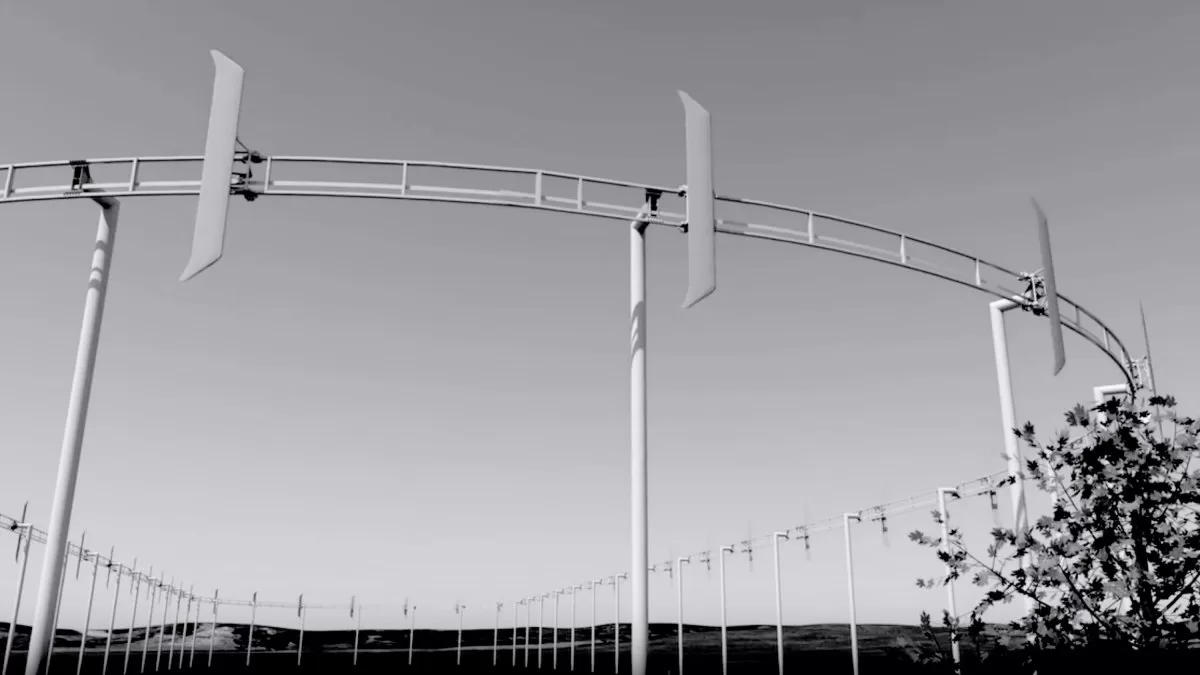 A rendering show's what AirLoom's wind turbine will look like.