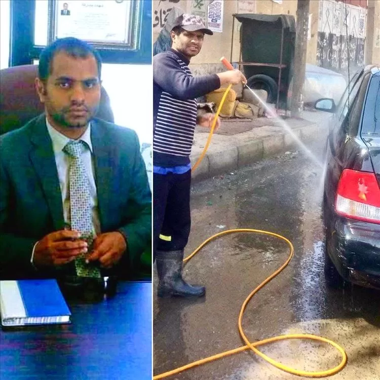 مدير صحيفة الثورة يتحول إلى عامل في مغسلة سيارات بعد توقف المرتبات