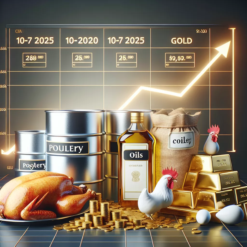 انخفاض الدواجن والزيت وارتفاع الذهب.. خريطة الأسعار 10-7-2025