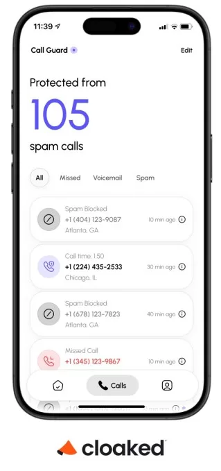 تطبيق خصوصية المستخدم Cloaked يضيف ميزة فحص المكالمات المعتمدة على