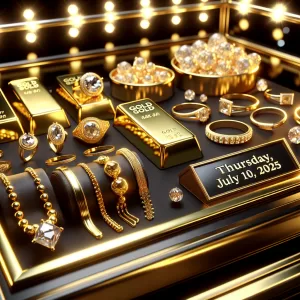 أسعار الذهب في متاجر المجوهرات اليوم الخميس 10 يوليو 2025