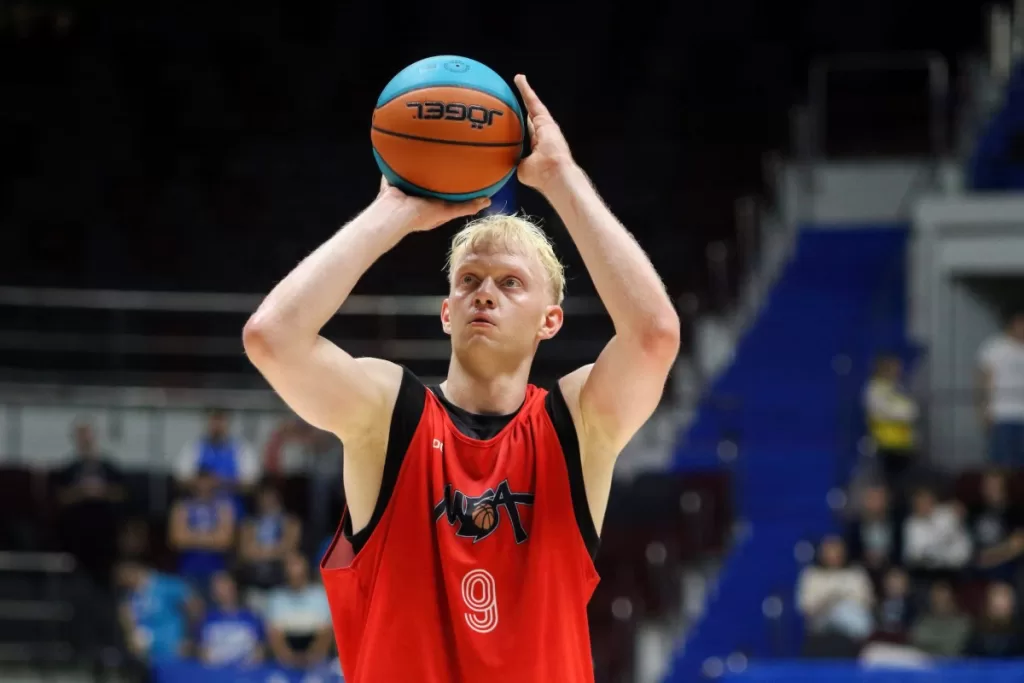 Daniil Kasatkin of MBA-MAI in action during the Kondrashin and Belov Cup, between Zenit Saint Petersburg and MBA-MAI Moscow at Arena.