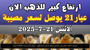 سعر الذهب في مصر يصل لأعلى مستوى، وعيار 21 يسجل 4,670 جنيه – أحداث اليوم